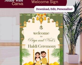 Haldi Welcome Sign: Indian Wedding Pithi Ceremony (Digital Download)