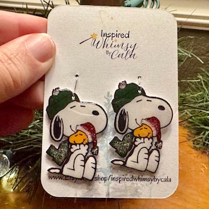 A Cartoon Beagle and His Friend as Wintertime Pals