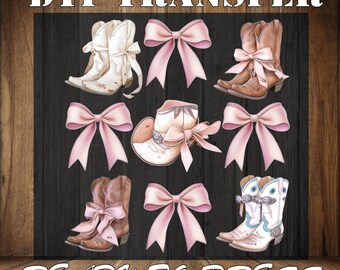 Western Coquette Cowgirl Boots DTF Print - Ready To Press
