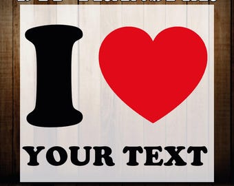 Personalized I Love  Heart Dtf Transfer, Custom Valentine Heart Iron On Heat Press