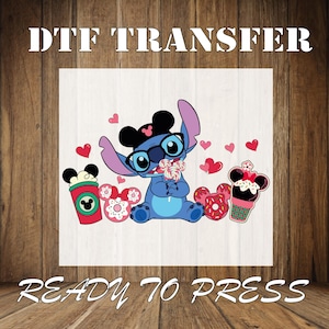 Stitch Valentine's Day DTF Transfer: Ready To Press