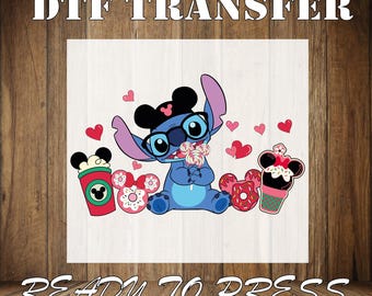 Stitch Valentine's Day DTF Transfer: Ready To Press