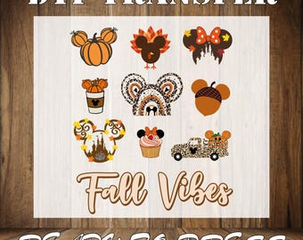 Disney Fall Vibes DTF Transfer, Mickey Thanksgiving Heat Press