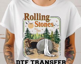 God Is Good All The Time  DTF Transfer, Rolling Stones Christian Easter Cross Iron On