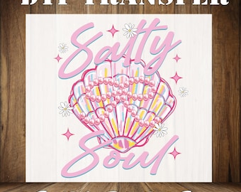 Clam Pearl Bow 'Salty Soul' DTF - Ready To Press