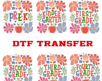 Floral Back To School DTF Print - Ready To Press Iron On