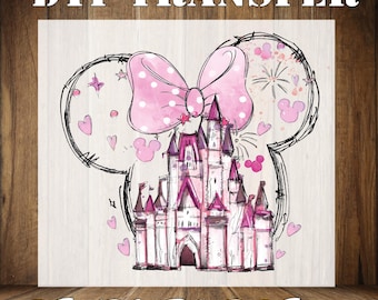 Minnie Mouse Valentine Castle DTF - Ready To Press Heat Transfer
