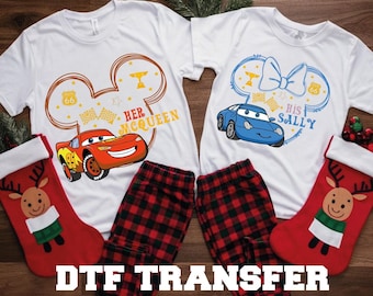 Disney Cars Valentines  Dtf Transfer , McQueen & Sally Love Iron On Press, Happy Vaentine Dtf