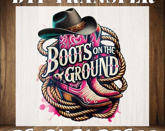 Leopard Cowgirl Boots DTF Print: Retro Western Heat Transfer