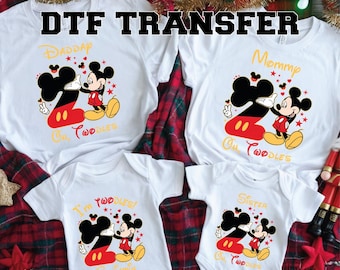 Custom I'm Twodles Mickey Birthday Boy DTF Transfer, Disney 2nd Birthday Party Iron On