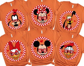 Mickey And Friends Valentine Ready To Press, Daisy Donald Goofy Pluto Mickey Minnie Valentines Day Dtf, Disney Characters Valentines Dtf