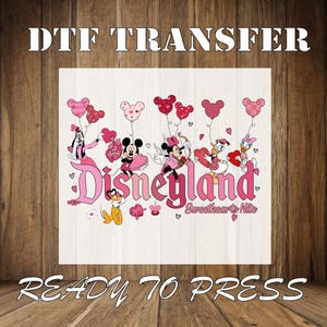 Disneyland Sweethearts Nite DTF Transfer: Mickey and Friends Valentine