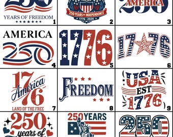 USA 250th Anniversary Dtf Transfer, 4th of July Iron On Press, Patriotic Eagle Dtf