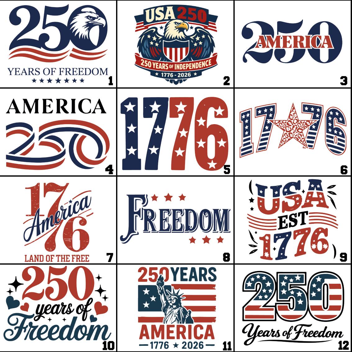 250 Years Dtf Gang Sheet - Etsy