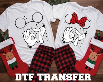 Mickey And Minnie 67  Dtf Transfer, Disney Characters Six Seven Iron On Heat Press