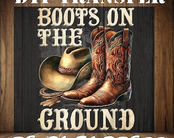 Cowgirl Boots DTF Print: Western Heat Transfer, Ready To Press