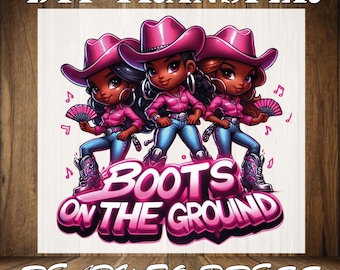 Colorful Cowgirl Boots DTF Print: Western Heat Transfer
