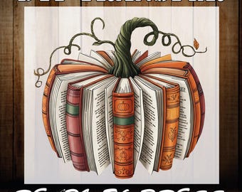 Fall Book Pumpkin DTF Transfer: Halloween Teacher Iron-On