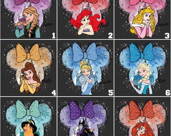 Coquette Disney Mirror Princess DTF Transfer, Iron On Heat Press