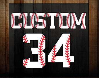 Custom Baseball Name Number DTF Print -, Personalize Game Day Iron On Heat Transfer