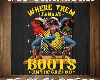 Cowgirl Boots DTF Heat Transfer: Western Iron On , Ready To Press