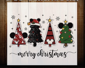 Disney Mickey And Friends Merry Christmas Dtf Transfer, Merry Xmas Tree Iron On Press