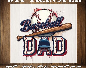 Retro Baseball Dad DTF Transfer: Ready To Press Iron On