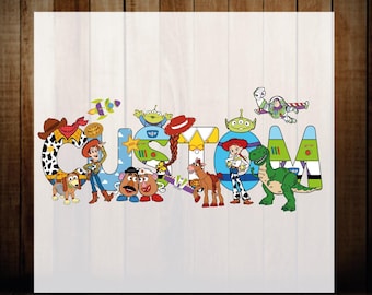 Custom Disney Family Name Iron On Press, Personalized Toy Story Birthday Dtf Transfer