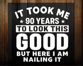 Funny 90th Birthday Gift Dtf Transfer, Grandma Grandpa Birthday Design Iron On Press