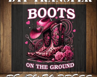 Cowgirl Boots DTF Print: Retro Western Heat Transfer