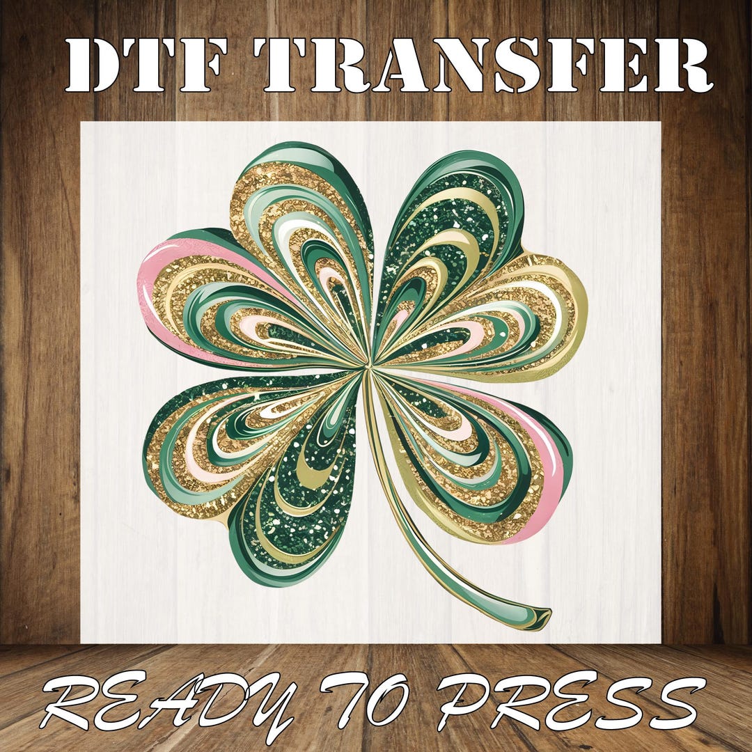 Glitter Shamrock DTF Transfer: St Patrick's Day Ready to Press - Etsy
