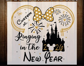 Custom Disney Ringing In The  New Year Dtf Transfer, Happy 2026 Iron On Heat Press
