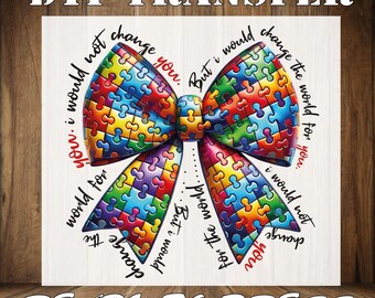 Autism Awareness Ribbon DTF Transfer: Ready To Press
