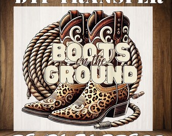 Leopard Cowgirl Boots DTF Print - Western Heat Transfer