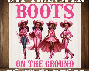 Cowgirl Boots DTF Print: Retro Western Heat Transfer