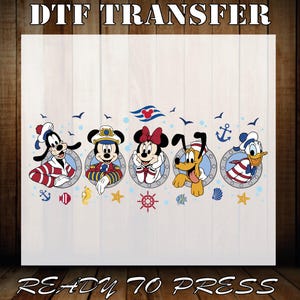 Disney Cruise 2026 DTF Transfer,  Mickey and Friends Ready To Press, Iron On Press