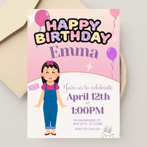 Editable Ms. Rachel Birthday Invitation, Ms Rachel Party Invite, Ms. Rachel Party Invitations, Ms. Rachel Invitation