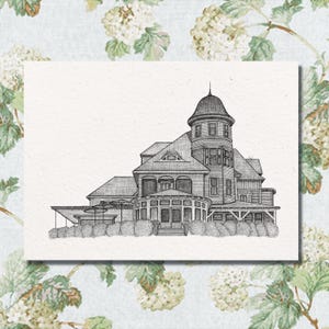 Castle Hill Inn Illustration: Newport RI Venue Zeichnung (digitaler Download, druckbare Kunst
