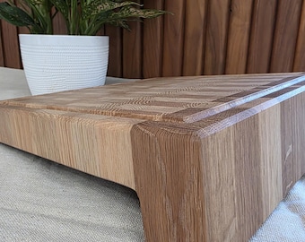 Handcrafted White Oak End Grain Lip Board with Juice Groove – Durable & Elegant