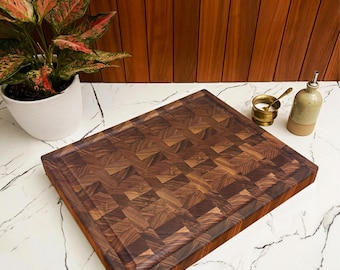 Hand Made Walnut End Grain Cutting Board