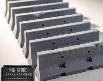 Jersey Barriers Terrain Set – 28/32mm Modern Scatter for Wargaming, Tabletop RPG & Diorama Scenery