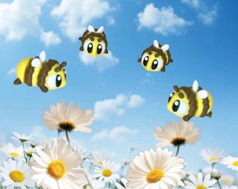Jiggle Pet -  Bee |  Flexible Fidget Toy | Cute Poseable Collectible Bug | Desk Pet | Gift for Kids & Adult