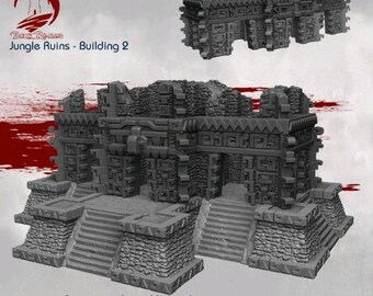Dark Realms Jungle Building 2 | 3D-Printed Terrain for 28-32mm RPGs & Wargames like DnD and Pathfinder | Print-To-Order