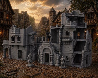Ruined Manor Terrain – City of Corsairs | Gothic RPG Building 28-32mm RPGs & Wargames like DnD and Pathfinder