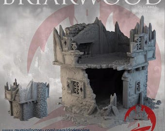 Briarwood Ruined Village Set | 6 Building Bundle 28–32mm RPG Terrain | Briarwood Village Battlefield Set