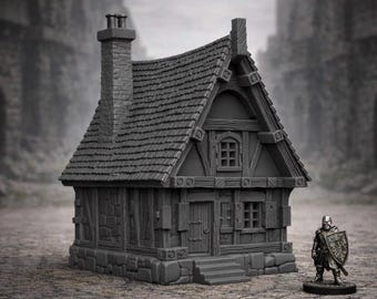 Large Gothic House Terrain | Detailed Medieval Building 28–32mm RPG Scenery | Vladistov Market House 3