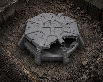 Reinforced Concrete Bunker – Destroyed | 28mm/32mm Wargaming Terrain for RPGs & Sci-Fi Battlefields | Modular Tabletop Scatter | Bunker 1