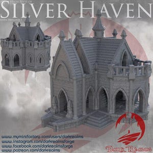 Dark Realms Silver Haven Pavilion 1 | 3D-Printed Terrain for 28-32mm RPGs & Wargames like DnD and Pathfinder | Print-To-Order