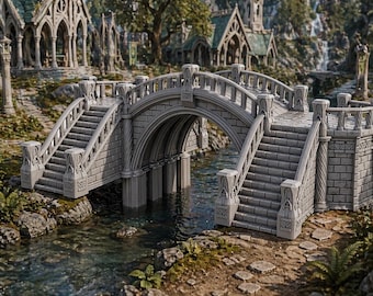 Medieval Stone Bridge Terrain | 28–32mm Tabletop Bridge for RPG & Wargaming | Silver Haven