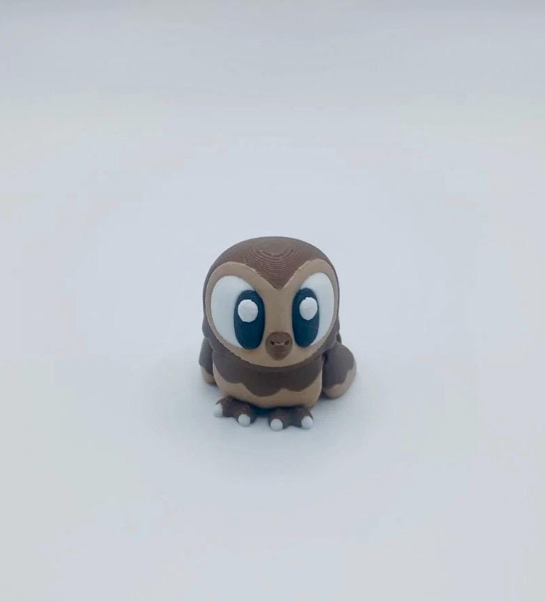 Articulated Owl Fidget Toy: 3D Printed Jiggle Pet Desk Companion